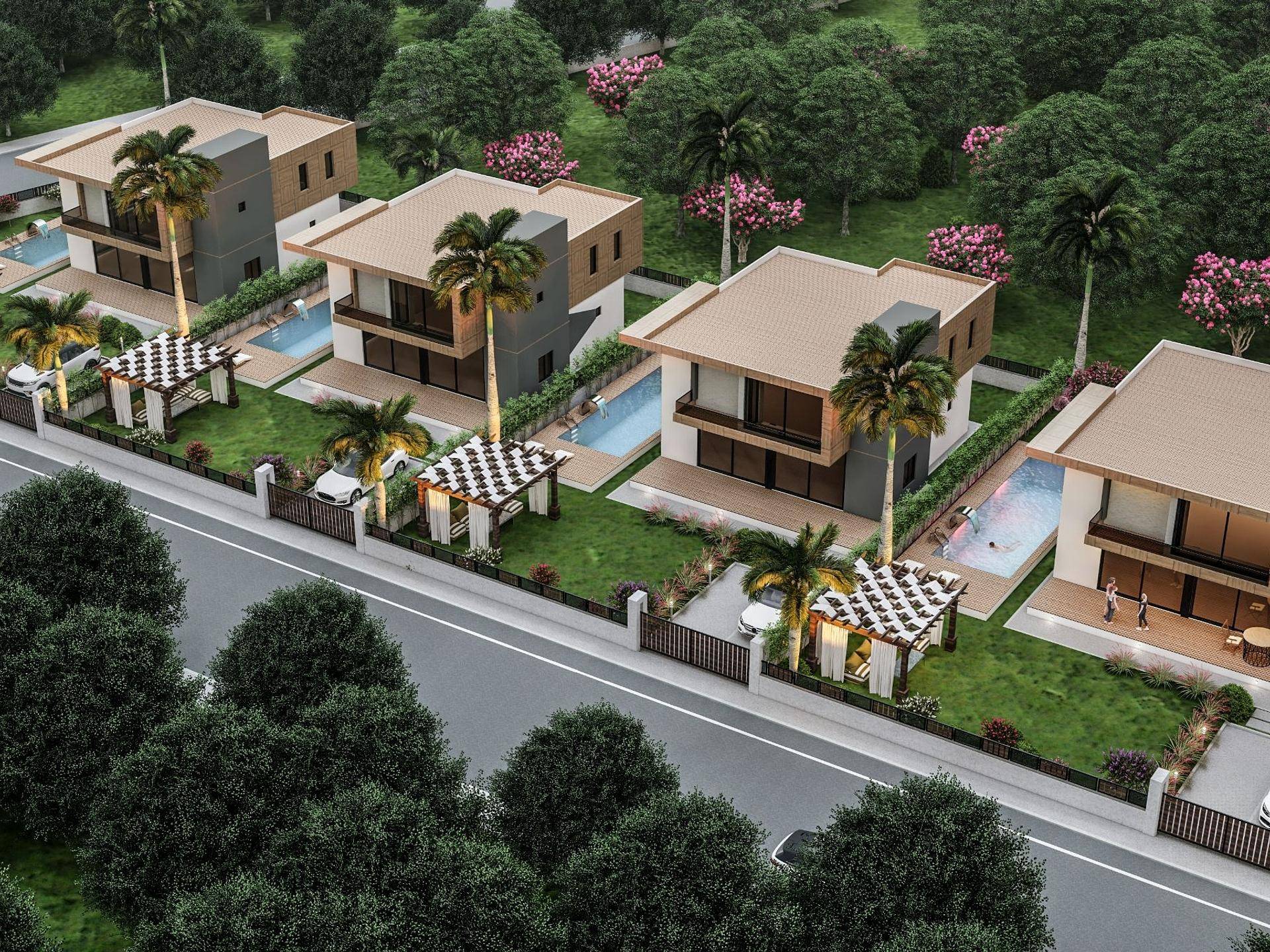 Four-bedroomed villas with residence permit in Erdemli